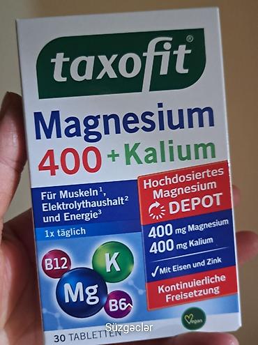 magnesium tablet: Taxofit Magnesium 400 + Kalium – vitamin-mineral kompleksi, 30 tablet — 1