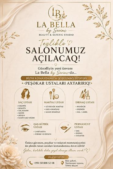 sac kəsimi: Qadın saç ustası tələb olunur, Faiz, 3-5 illik təcrübə, Forma — 1