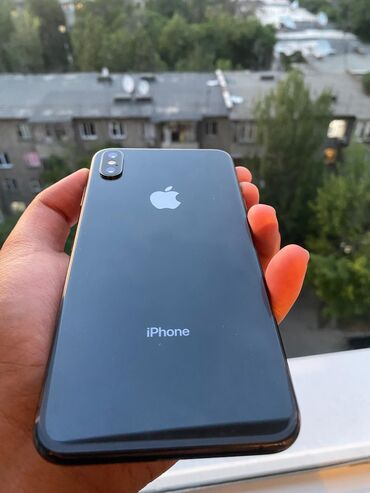 Apple iPhone: IPhone Xs Max, Б/у, 256 ГБ, Черный, Защитное стекло, Чехол, 100 %