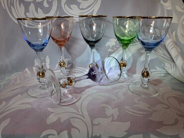 Čaše: Case za vino kristal,rucni rad Bohemija 1950godina +. Case komada 6 — 9