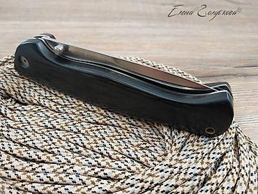 Охотничьи ножи: Складной нож Калан от Витязь сталь 65x13, рукоять дерево Охота и — 4