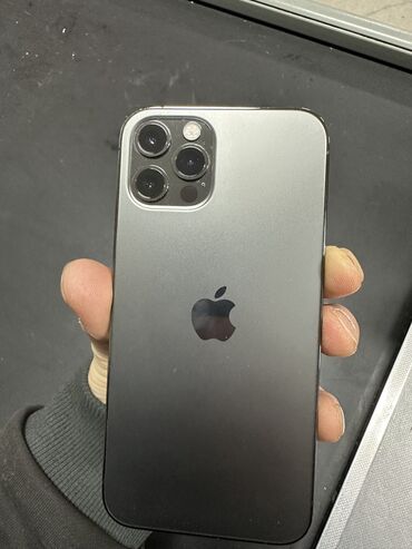 телефон w: IPhone 12 Pro, Колдонулган, 128 ГБ, Matte Silver, Коргоочу айнек, Каптама, 80 %