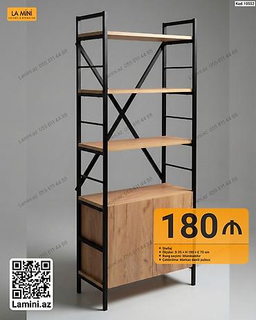 dəmir rəflər: Stellaj - Ölçülər: Dərinlik 35 sm × Hündürlük 180 sm × En 70 sm - — 1