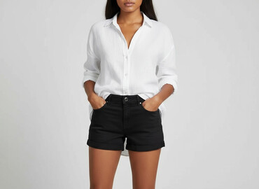szerokie spodnie jeansowe h m: H&M, Szorty damskie, rozmiar S