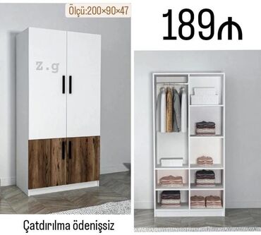 2ci əl dolab: *Dolab 2 Qapılı 💫 189Azn* ✔️Materialı Rusiya Laminatı 18/lik *✔️Rəng