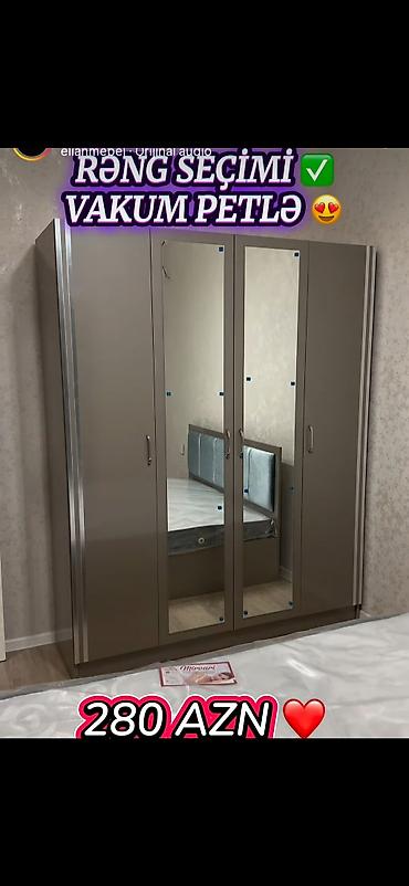 Paltar dolabları, qarderoblar: Ağ rəngdə çox bölməli geyim dolabları 1) Model 1 - Ölçü: 200 × 160 × — 13