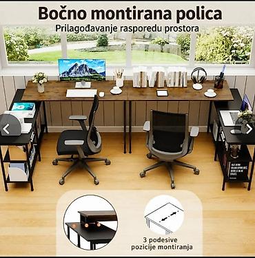 centrum stolovi: Fa, Radni sto sa bočnom policom – industrijski stil - Radna površina — 2