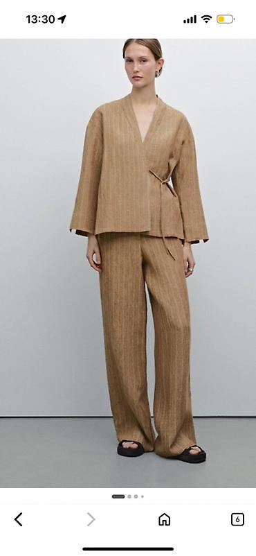 şalvar kofta: Massimo Dutti qadın dəsti – 100% kətan Üst kimono kofta və şalvar — 1