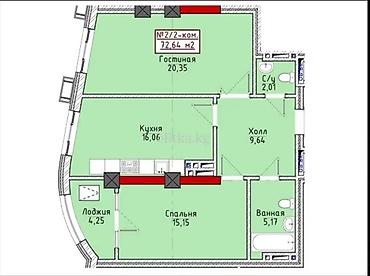 Продажа квартир: 2 комнаты, 72 м², 12 мкр Элитка, 4 этаж, ПСО (под самоотделку) — 2