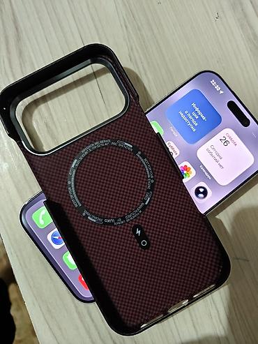 чехол iphone 17: IPhone 17 Pro Max, Б/у, 512 ГБ, Matte Silver, Зарядное устройство, Защитное стекло, Чехол, 99 % — 3