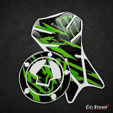 car bluetooth adapter: Kawasaki Monster Tank Pad i Štitnik Čepa - 2831 Atraktivan komplet 3D — 1
