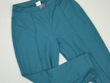 spodnie dzianinowe damskie: Material trousers, XL (EU 42), condition - Good