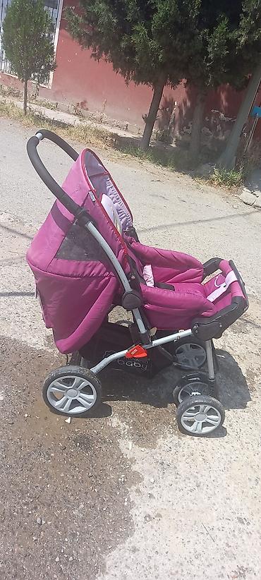 anex baby: Uşaq arabası – “My Baby” markası, dörd təkərli, bənövşəyi/çəhrayı — 4