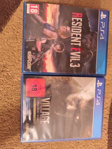 PS4 (Sony Playstation 4): Resident evil village & resident evil 3.Ikside ideal veziyyetde