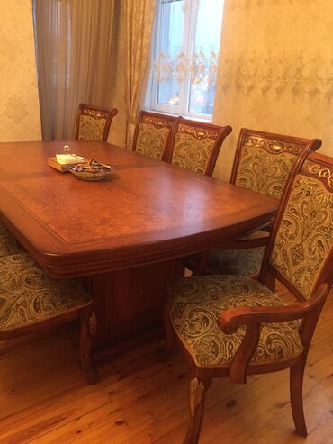 malaziya masa ve oturacaq: Для гостиной, Б/у, Раскладной, Прямоугольный стол, 8 стульев, Малайзия