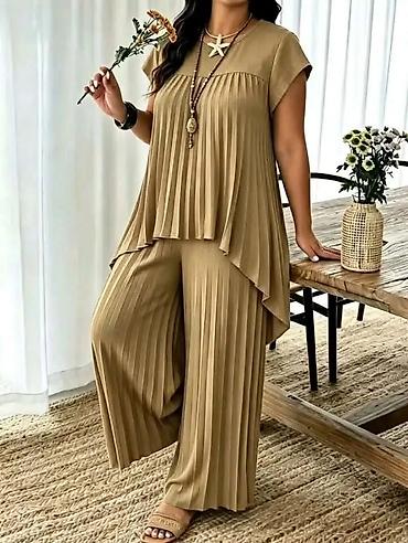 Kompleti: Ženski komplet – tunika i pantalone, plus size - Dvodijelni set — 11