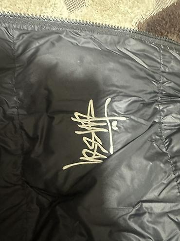 мужской толстовки: Пуховик Stüssy с капюшоном - Цвет: черный с контрастной розовой — 4