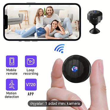 kamera ev ucun: Mini Wi‑Fi Kamera – V720 tətbiqi ilə uzaqdan izləmə Xüsusiyyətlər: - — 4