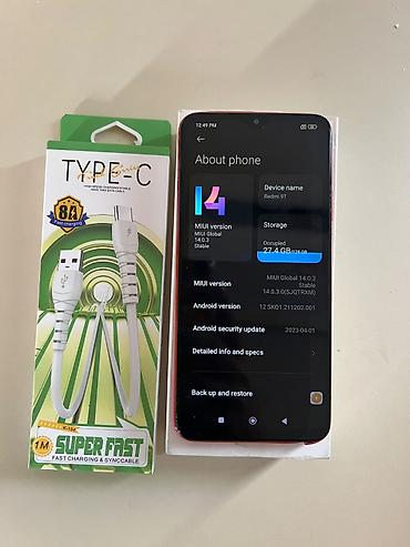 xiaomi redmi 9 t: Redmi 9T, 128 GB, rəng - Qırmızı, Face ID — 5