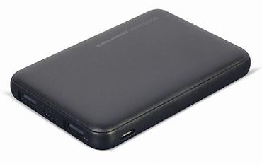 Powerbank PB05-02 Gembird, 5000mAh, USB, Micro USB, USB Type C, crni