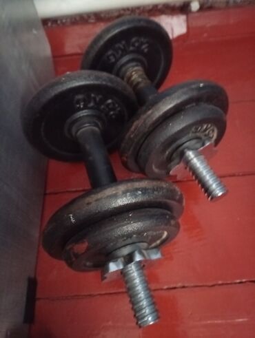 гантели для начинающих дома: Разборные гантели с металлическими блинами. - Комплектация: пара