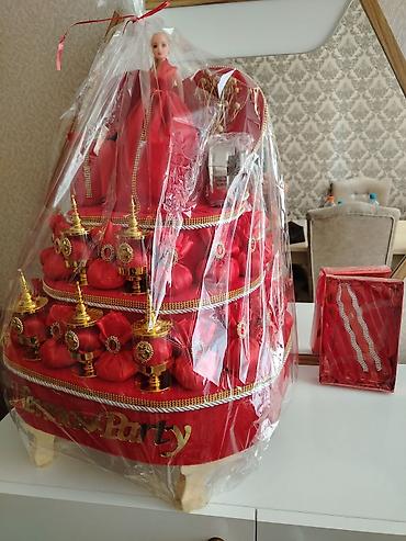 xonca qabları: Xına mərasimi üçün üçmərtəbəli dekorativ “Henna Party” dəsti.+ bel — 2