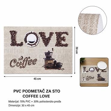 KMT Engleska podloga od PVC-a u šareno – Coffee Love - Podmetač za