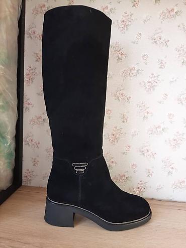 Сапоги: 1) Сапоги, ЕвроЗима, хорошего качества, замшевые черные, размер 39 — 2