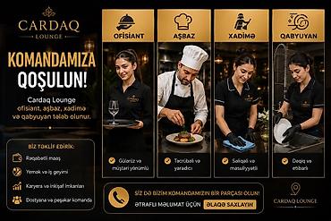 sadliq evinde qabyuyan isi: Ofisiant tələb olunur, Restoran, Gündəlik ödəniş, 1-2 illik təcrübə — 1