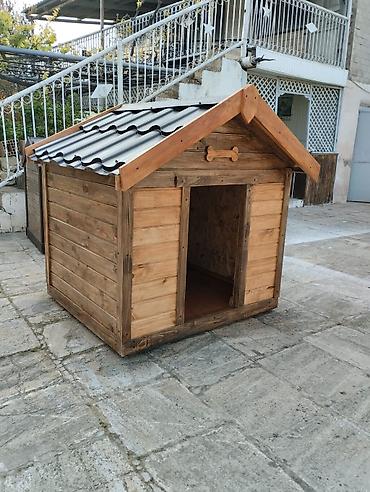 küçə iti: Taxta it evi - Material: təbii ağac panellər, möhkəm karkas - Dam — 1
