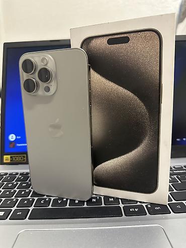 блок айфон: IPhone 15 Pro Max, Б/у, 256 ГБ, Natural Titanium, Зарядное устройство, Коробка, 85 % — 1