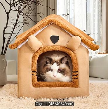 heyvanlar itler: İsti və rahat pişik evi – qapalı “evcik” dizaynı - Material: yumşaq — 1