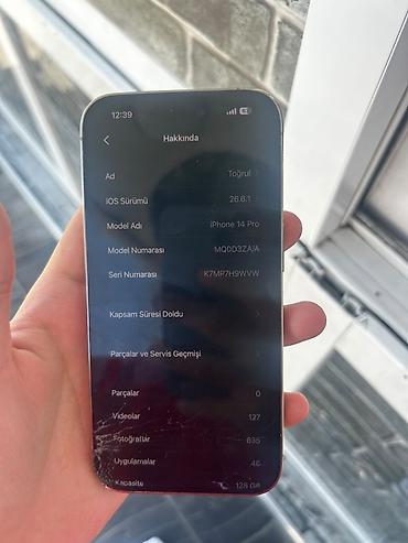 iphone adapdır: IPhone 15 Pro, 128 GB, White Titanium, Qırıq — 7