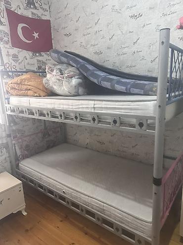 matras demiri: Metall çarpayı – iki mərtəbəli (mətal karkaslı) - Material: möhkəm — 2