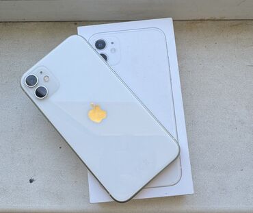 phone 11: IPhone 11, 64 GB, Ağ, Face ID, Simsiz şarj, Sənədlərlə