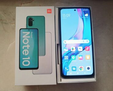 xiaomi 14 qiyməti: Xiaomi Redmi Note 10, 64 ГБ, цвет - Синий, 
 Отпечаток пальца, Две SIM карты, Face ID