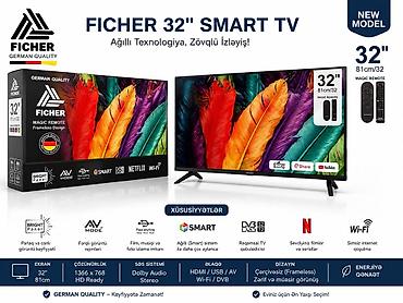 82 smart tv: FICHER 32" Smart TV – Ağıllı Texnologiya, Zövqlü İzləyış Əsas — 1