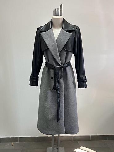 ✅Ženski kaput/treč sa kombinacijom materijala – elegantna mešavina