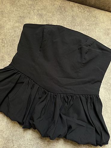 cone korse: Qara strapless üst (korset tipli bluz) - Rəng: qara - Model — 5