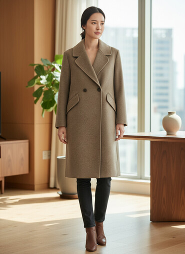 Пальто: Пальто, Халат, Зима, Длинная модель, Двубортная модель, M — 5