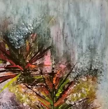 posta odzaci: Umetnička slika na lesonitu 28,5x27cm, rađena akrilnim bojama veselog — 3