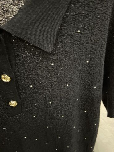 yay donu: Qadın üçün qara trikotaj polo don - Rəng: qara - Modell: polo yaxalı