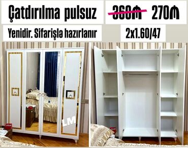 künc şkaf: Paltar üçün, Açılan, Korpuslu, 3 qapılı