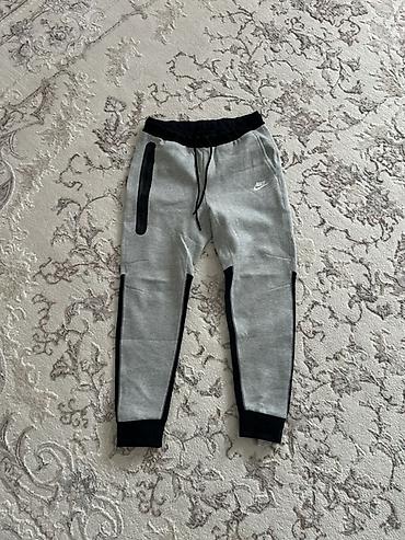 найк теч флиск: Мужские спортивные штаны Nike Tech Fleece (двухцветные) - Цвет: серый — 3