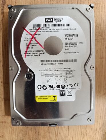 жёсткий диск 2: Накопитель, Б/у, Western Digital (WD), HDD, Для ПК