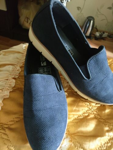 женские джинсовые туфли: Туфли, Размер: 40, цвет - Синий, Б/у