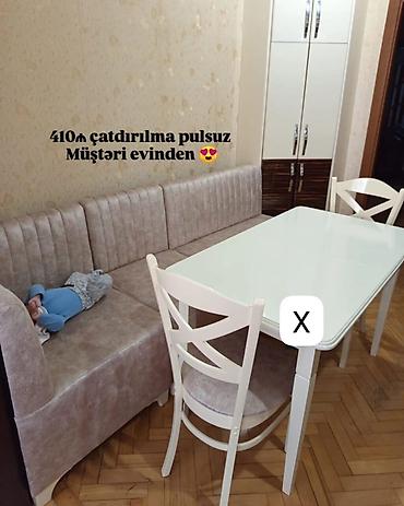 reception masa: Mətbəx/qonaq otağı üçün künc dəsti - Künc divanı: parça üzlü — 1