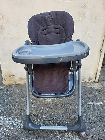 Yemək masaları, oturacaqları: Uşaq yemək stulu - Markalanma: Baby One loqolu model - Rəng: boz — 2