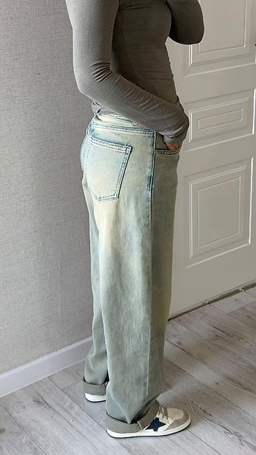 Джинсы: Джинсы, Прямые, Средняя талия, Вареные, L — 2