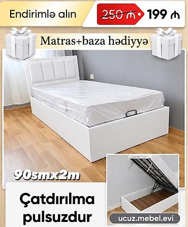 Açılan baza funksiyalı tək nəfərlik çarpayı - Ölçü: 90 sm x 200 sm - lalafo.az -da Açılan baza funksiyalı tək nəfərlik çarpayı - Ölçü: 90 sm x 200 sm -
